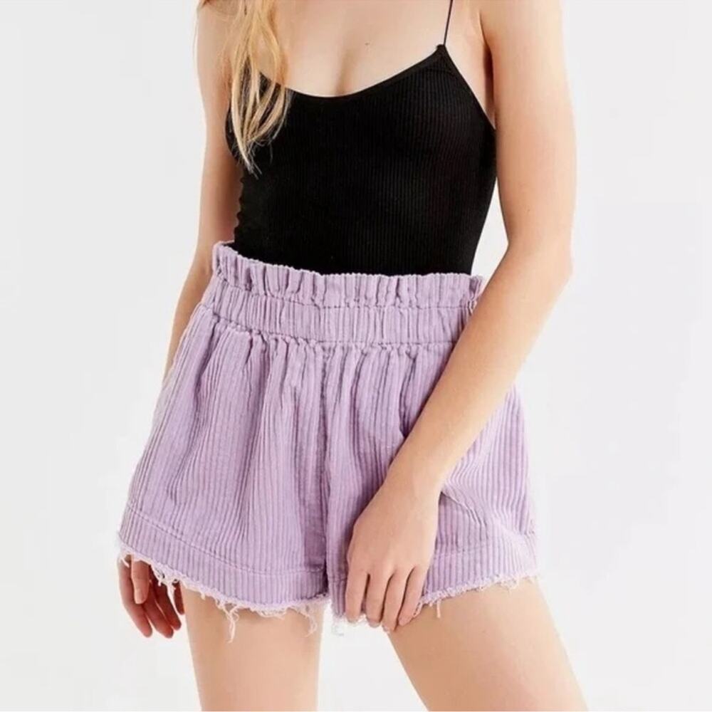 Urban Outfitters Lavender Corduroy‎ Pull On Paper-bag Shorts Size: S